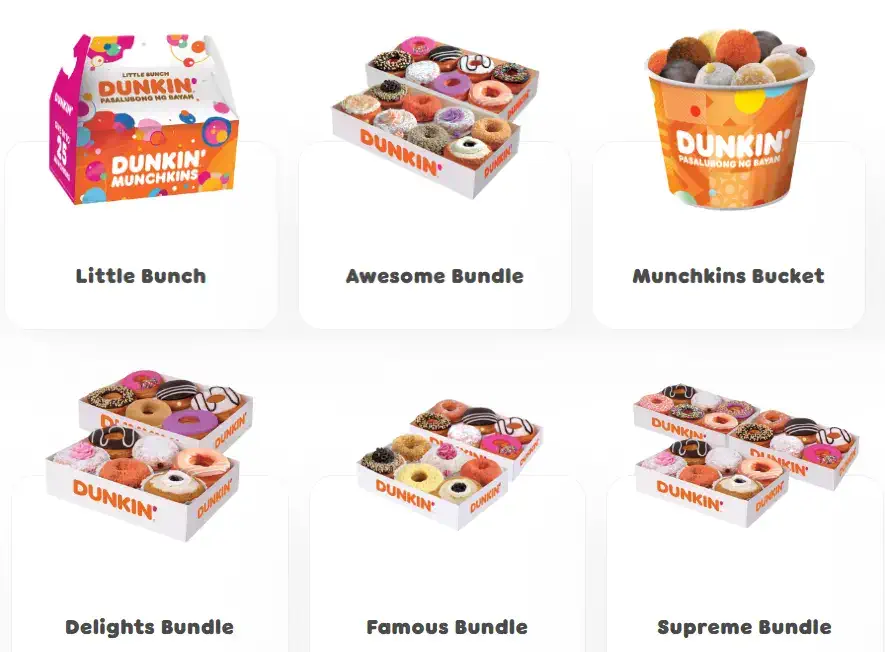 Dunkin Donuts Bundles Menu Price